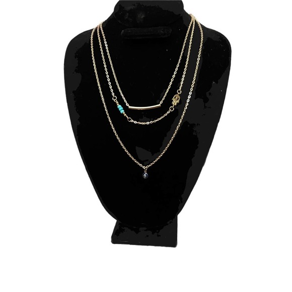 Layered evil Eye , Hamsa necklace. New - Picture 11 of 11